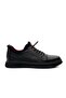 Men's Genuine Leather Stretch Elastic Black Casual Shoes 3k0795-2297
