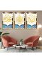 Gold Mirrored Plexiglass Framed Allah and Hz Muhammad Word Religious Triple Mdf Painting Set