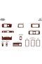 Meriç ®   Volvo Fh 12/16 Front Glove Box Coating Mahogany 13 Pieces 1993-2002