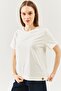 White Oversize Comfortable 100% Cotton Combed Crew Neck Short Sleeve Basic T-shirt - 2