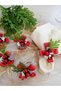 Silver Christmas Pine Branched 6-Piece Napkin Ring