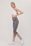 High Waist Strict Purple Bermuda Capri Yoga Tights - 2