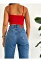 Women's Red Strappy Sandy Crop Blouse - 4