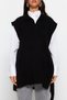 Black Side Tie Detailed Polo Neck Knitwear Sweater TCTAW24UV00028 - 5