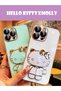Black Hello Kitty Stand Edge Gold Detailed Luxury Silicone Case for Samsung Galaxy A52 - 8