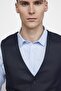 Slim Fit, Float, Double Pocket, Buttoned, Dobby Men's Navy Blue Vest - 3