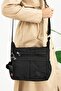 Women's 8 Compartment Crinkle Cross Shoulder Strap Bag & Casual Black Bag - 5