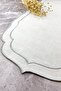 Silver Gray Color Double Wrap Embroidered 40x140 Cm Linen Effect Runner - 2