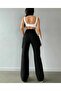 Press Women's Lycra Black No Back Pocket Model Cargo Palazzo Trousers - 3
