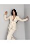 Women's Belted Jacket Trousers Set Stone - 4