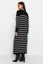 Black Sleeves Button Detailed Striped Knitwear Dress TCTAW24EB00002 - 6