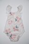 Girl's Swimsuit Floral Pattern Special Design Pink Ruffled Bow Flower