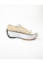 231904 Beige Thick Sole Linen Women's Sneakers - 2