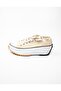 231904 Beige Thick Sole Linen Women's Sneakers - 5