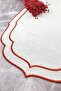 عداء مزدوج اللون أحمر اللون مطرز بتأثير الكتان مقاس 40 × 140 سم - 2