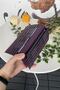 Women's Purple Wallet Genuine Leather Long Wallet with Phone Compartment, Magnet and Handband |   Verona - 7