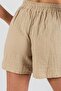 Beige Kyra Muslin Women's Mini Shorts - 3