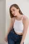 Women's White Thin Strap Halter Neck Crop Blouse - 7