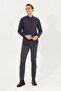 Men's Navy Blue Long Sleeve Shirt - 3