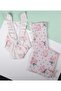 Girl's Swimsuit Floral Pattern Special Design Pink Ruffled Bow Flower - 3