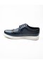 1062 Navy Blue Leather Men's Casual Shoes - 3