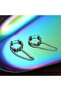 Knitted Model Large Size Chain Accessory Ring Snap 316L Steel Men's Earrings - 3
