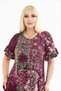 Plus Size Knee Length Sleeves and Skirt Ruffle Detailed Stylish Pocketed Viscose Combed Cotton Dress - 5