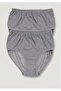 Women's Gray 2 Pack Cotton Rib Bato Panties New Season