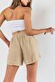 Beige Kyra Muslin Women's Mini Shorts - 2