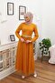 women's crew neck polka dot islamic dress RSSN45 - Mustard - 6