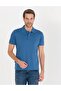 Dark Blue Slim Fit Polo Collar Basic T-shirt - 6