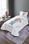 Gardener Rabbit Patterned Single Pique Set and Bedspread