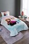Snow Crystals Elsa and Anna Patterned Single Pique Set and Bedspread - 2