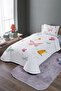 Butterfly Valley Patterned Single Pique Set and Bedspread - 2