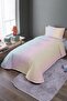 Powder Color Transitional Spots Patterned Single Pique Set and Bedspread