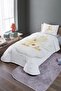 Fairy Tale Land Rabbits Patterned Single Pique Set and Bedspread