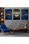 Triple Mdf Allah and Hz Muhammad Word Religious Painting Set