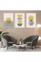 Triple Mdf White Background Abstract Round Pattern Table Set - 2