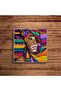 African Woman Themed Natural Stone Travertine Coasters Set of 4 - 3