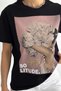 Women's Black New Season Printed Pearl Bead Embroidered Cotton T-Shirt - 4