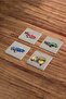 Classic Cars Themed Natural Stone Travertine Coasters Set of 4 - 2