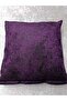 Velvet Fabric 40x40 Set of 4 Throw Pillows, Eggplant Purple, Vein Patterned Decorative - 2