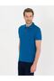 Indigo Slim Fit Polo Collar Basic T-shirt - 4