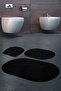 Rivora Black 3-Piece Bathroom Rug Piece Mat Set Non-Slip Leather Base Machine-Made Washable Toilet Set - 4