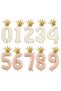 Crown Foil Balloon Set Cream Color 2 Year Old Balloon Foil Set 76 Cm Concept Birthday Set Age Balloon Set - 2