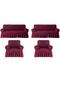 Stretch Wrinkle Sofa Cover Burgundy Color Maxi Set 3+3+1+1 Flexible Elastic Sofa Bed Set Cover