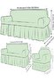 Stretch Wrinkle Sofa Cover Burgundy Color Maxi Set 3+3+1+1 Flexible Elastic Sofa Bed Set Cover - 3