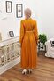 women's crew neck polka dot islamic dress RSSN45 - Mustard - 2