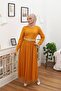 women's crew neck polka dot islamic dress RSSN45 - Mustard - 3
