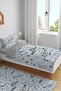 Blue Antique Space Patterned Single Baby Kids Bedding Set - 2